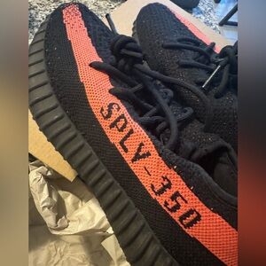 Yeezy Boost 350 V2 Black with Red Stripe
